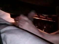 Footjob under table