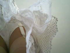 Garter Belt With Ivory Stockings